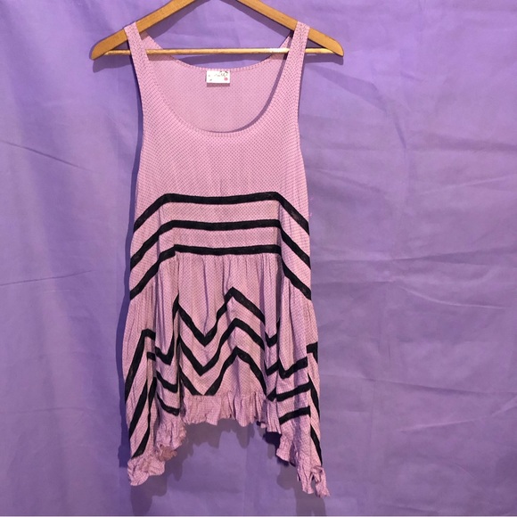 Free People Voile and Lace Trapeze Slip Dress in lilac midnight combo - Picture 5 of 10